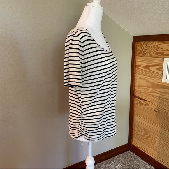 Charlotte Russe Striped Sheer Lace Crochet Back Top Blouse Large - Picture 2 of 7